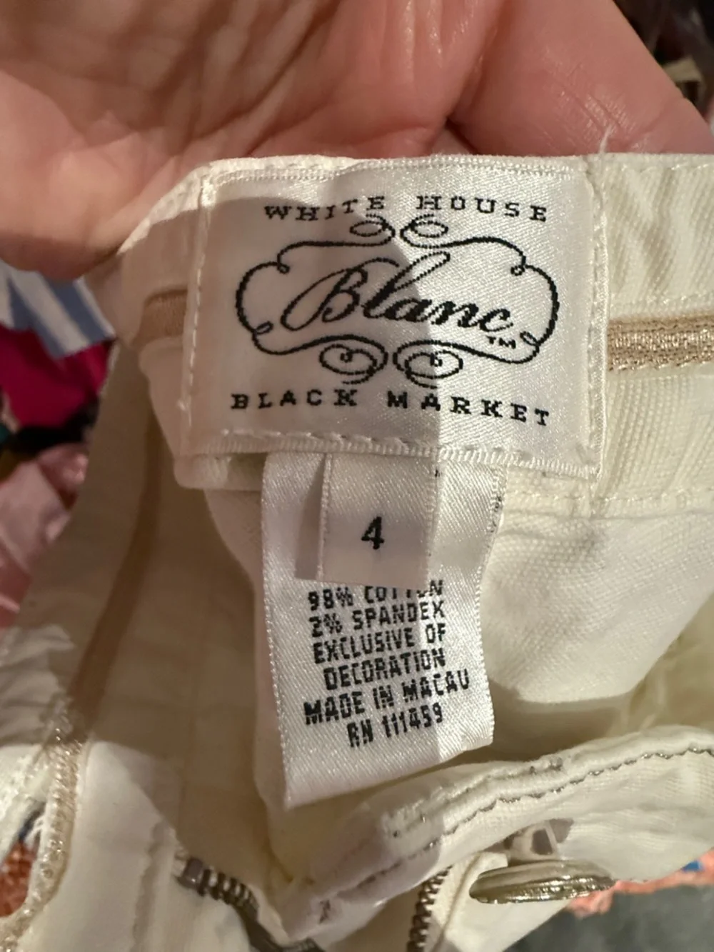 White House black market Blane cream cut off jeans